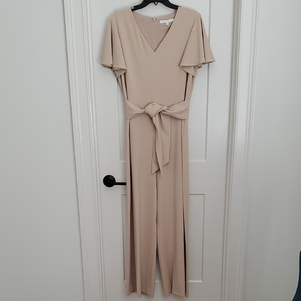 SALE Preston & York Tan Jumpsuit with V-Neck and Wide-Leg Design Size 12